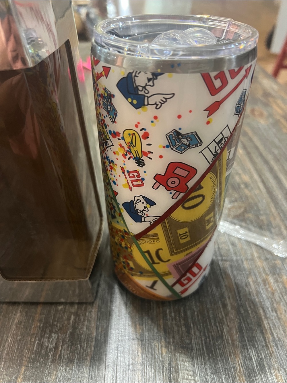 New in Box Monopoly 20oz Cup. Hot or Cold. Straw included.
